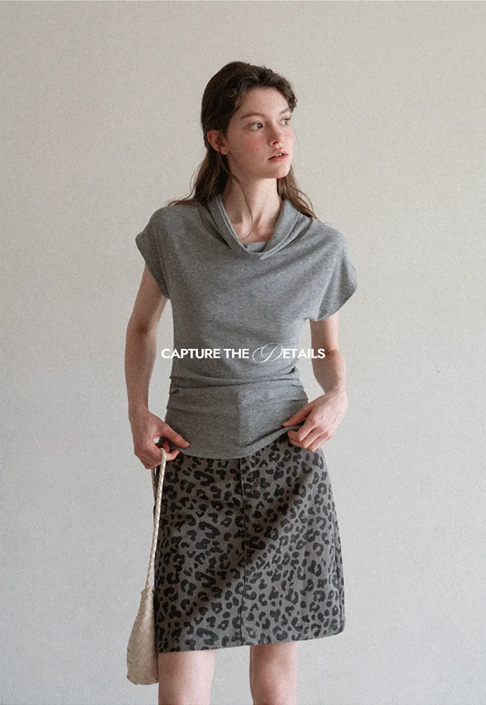 Leopard Print High Waist A Line Skirt