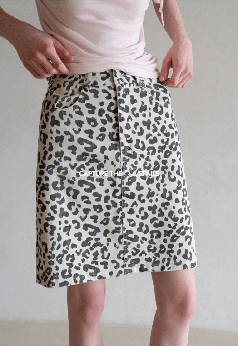 Leopard Print High Waist A Line Skirt