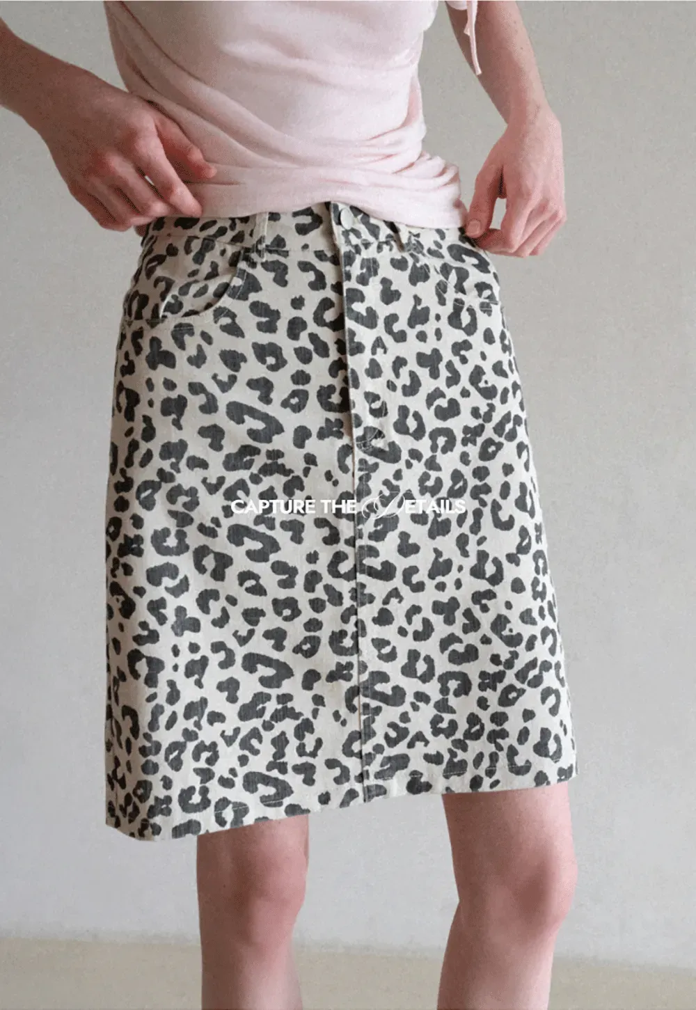 Leopard Print High Waist A Line Skirt