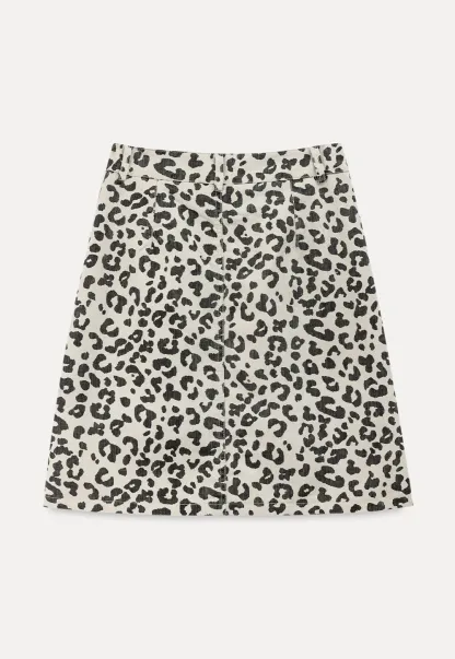 Leopard Print High Waist A Line Skirt