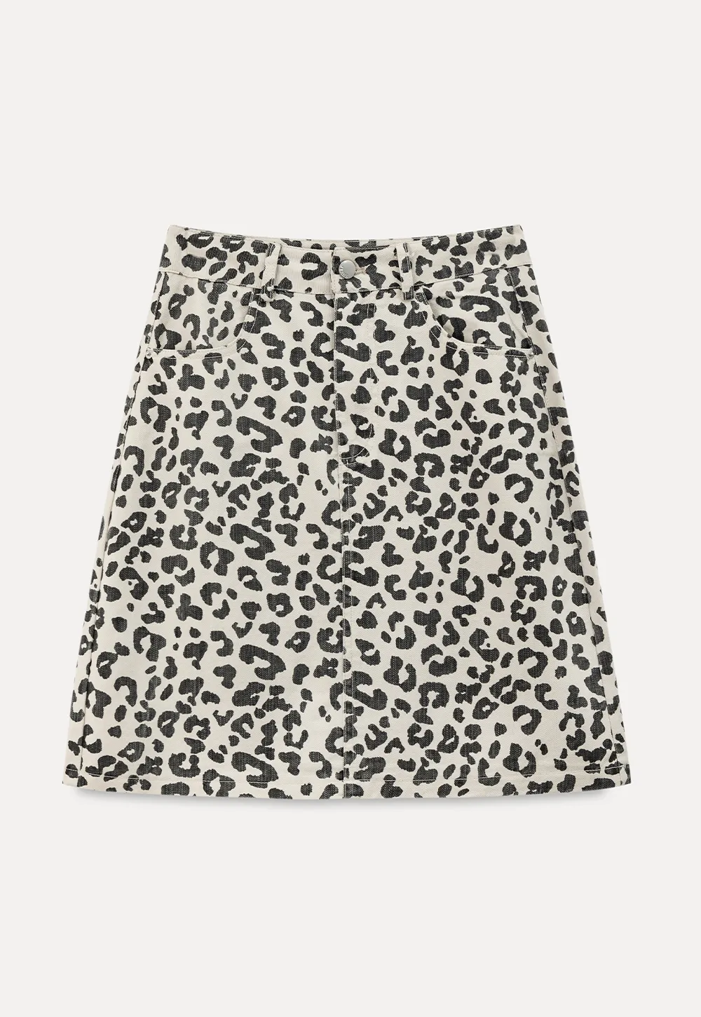 Leopard Print High Waist A Line Skirt