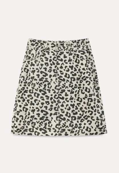 Leopard Print High Waist A Line Skirt