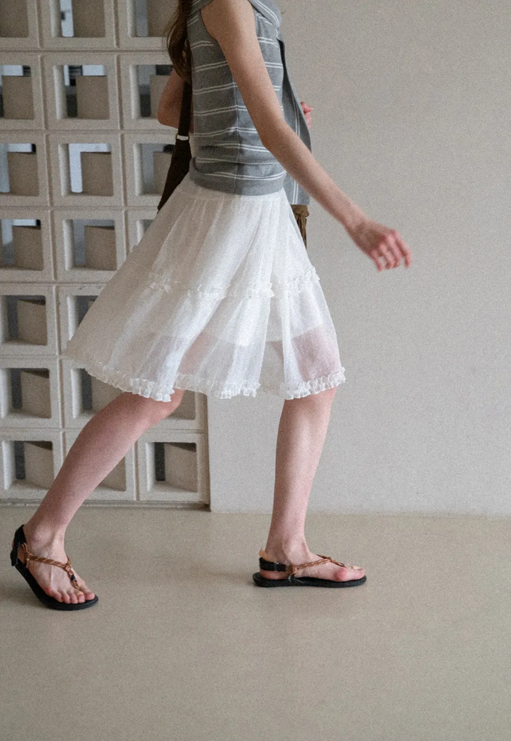 Layered Ruffle Hem Skirt
