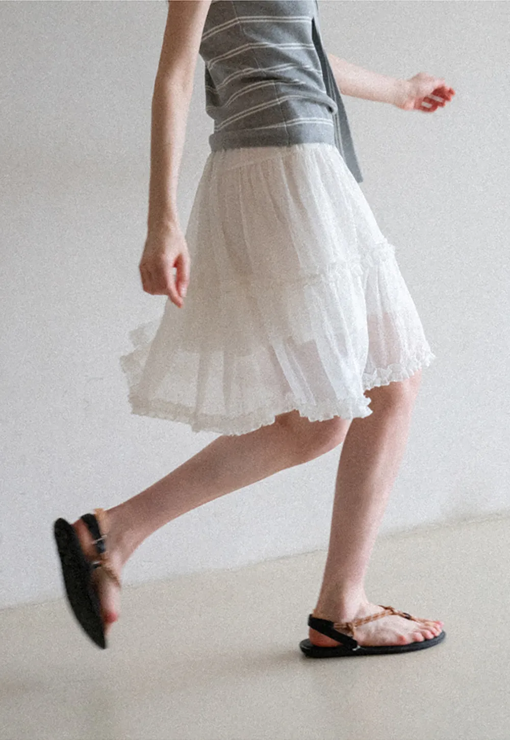 Layered Ruffle Hem Skirt