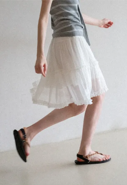 Layered Ruffle Hem Skirt