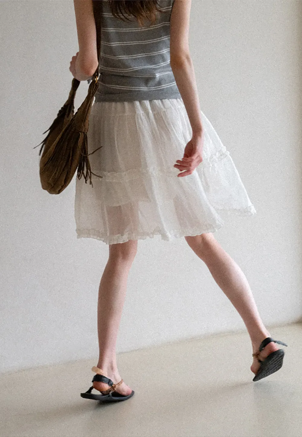 Layered Ruffle Hem Skirt
