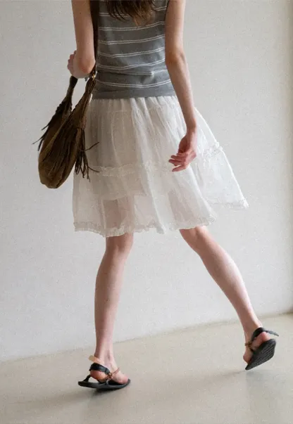 Layered Ruffle Hem Skirt
