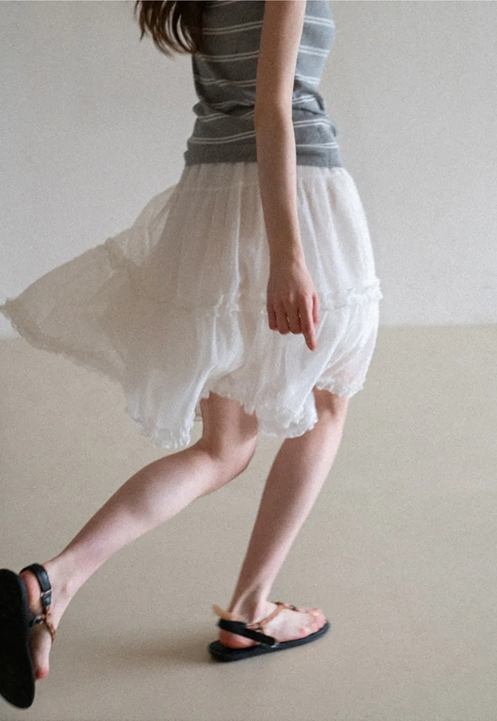 Layered Ruffle Hem Skirt