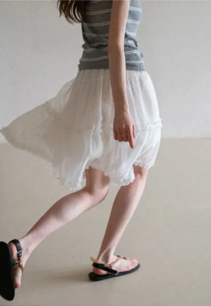 Layered Ruffle Hem Skirt