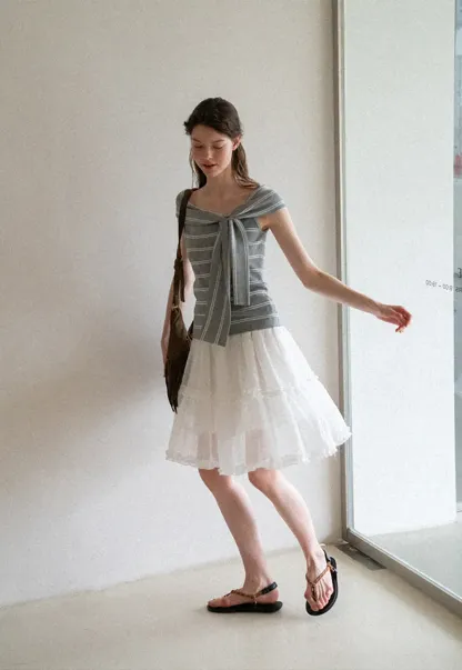Layered Ruffle Hem Skirt