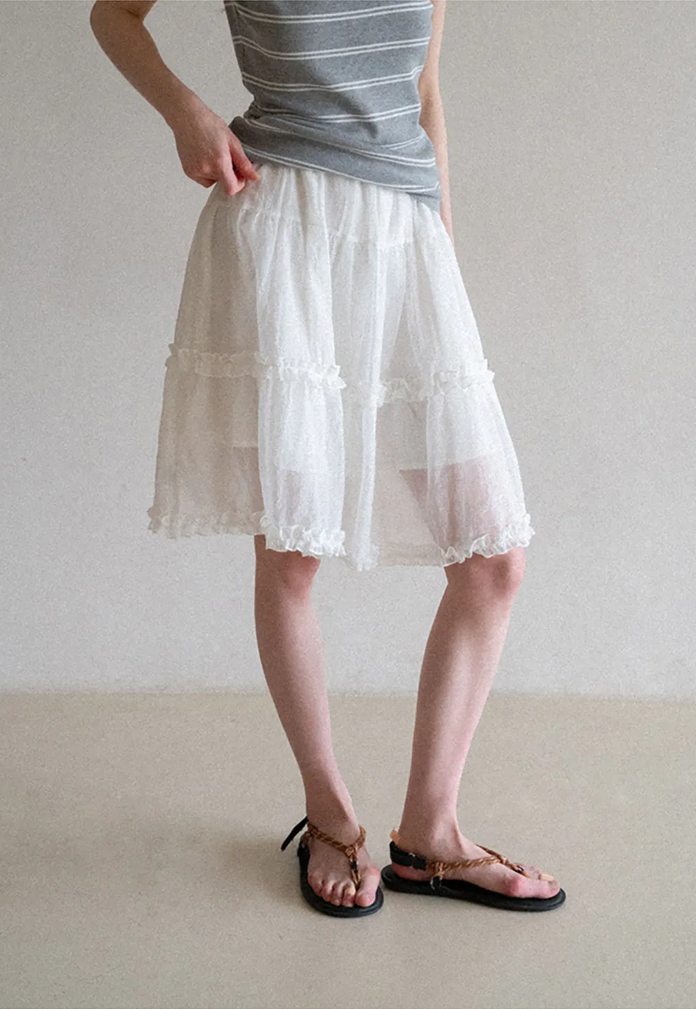 Layered Ruffle Hem Skirt