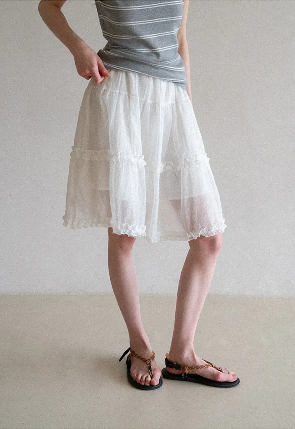 Layered Ruffle Hem Skirt