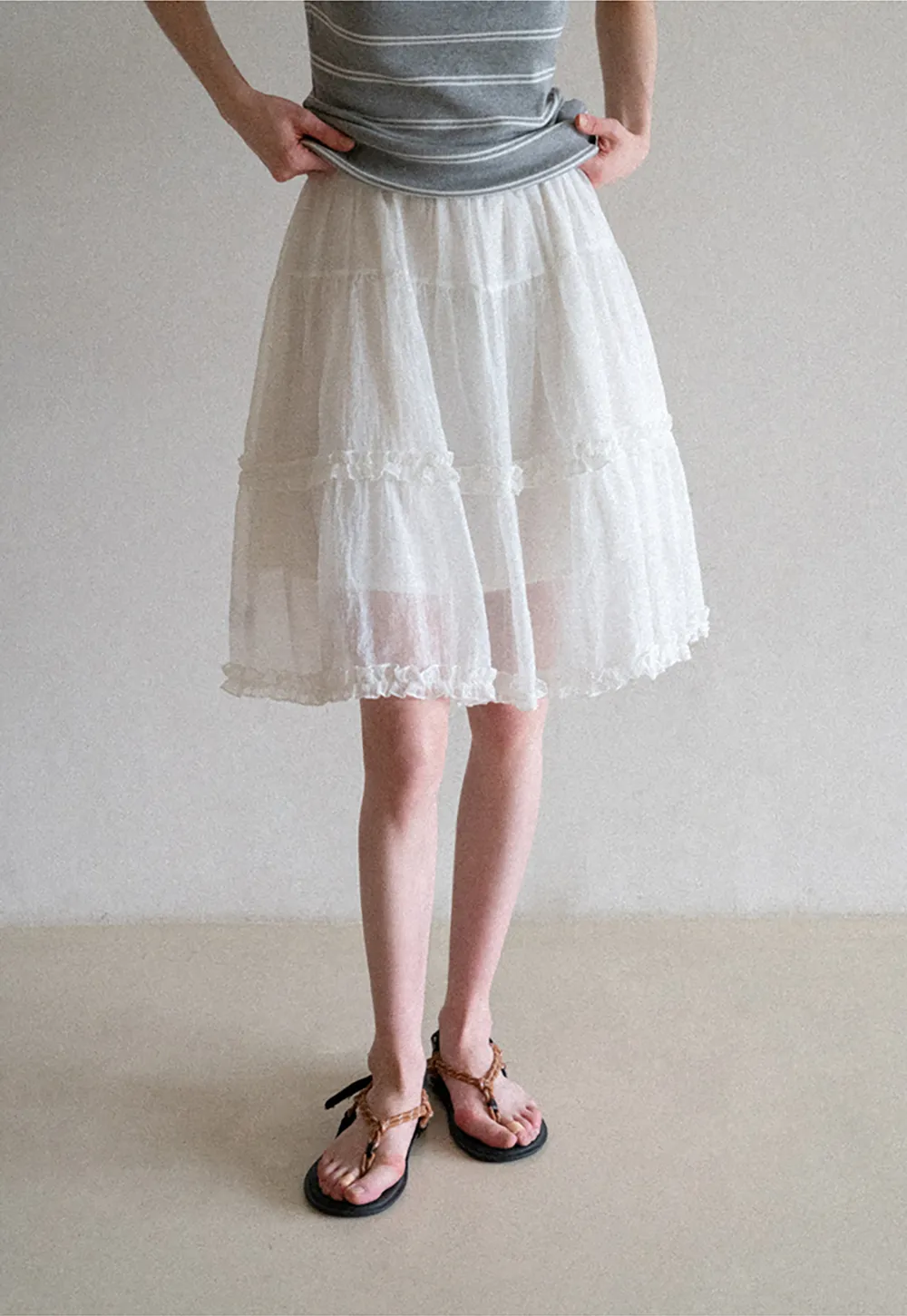 Layered Ruffle Hem Skirt