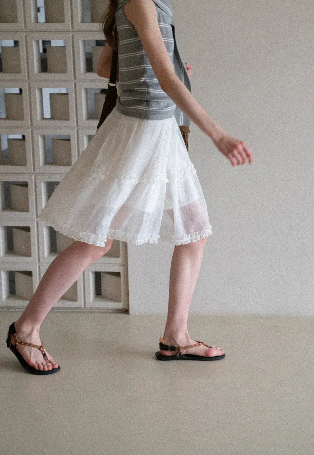 Layered Ruffle Hem Skirt