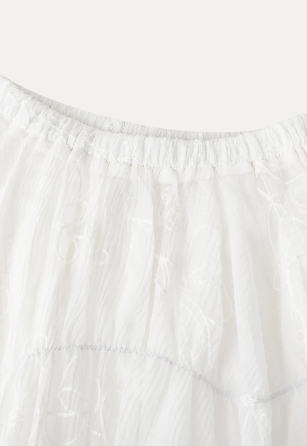 Layered Lace Trim Flared Skirt