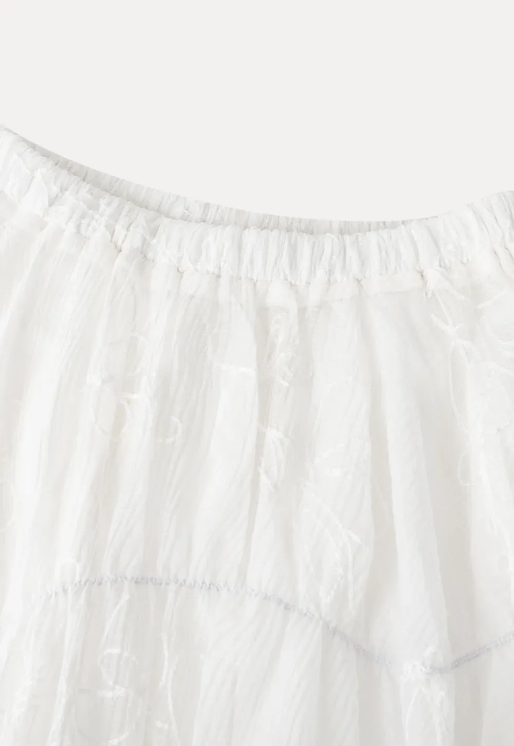 Layered Lace Trim Flared Skirt