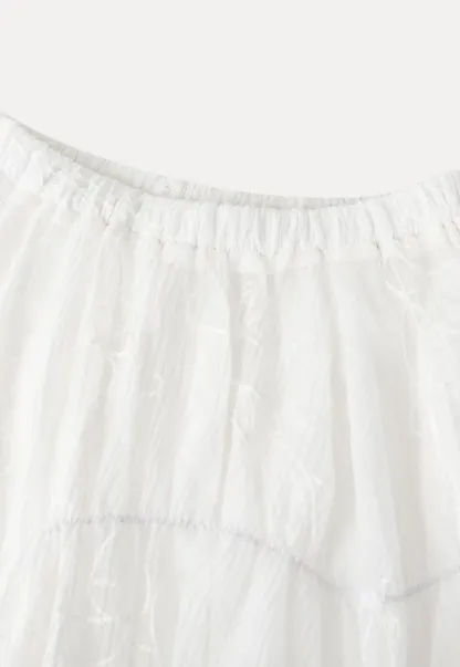 Layered Lace Trim Flared Skirt