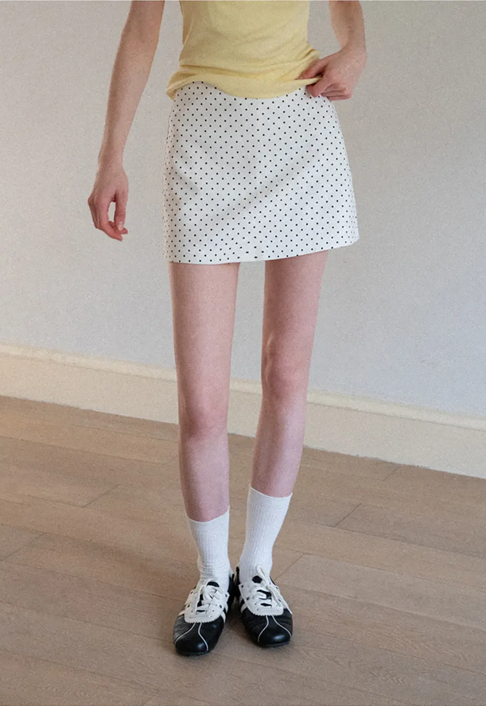 Polka Dot Print High Waist Mini Skirt