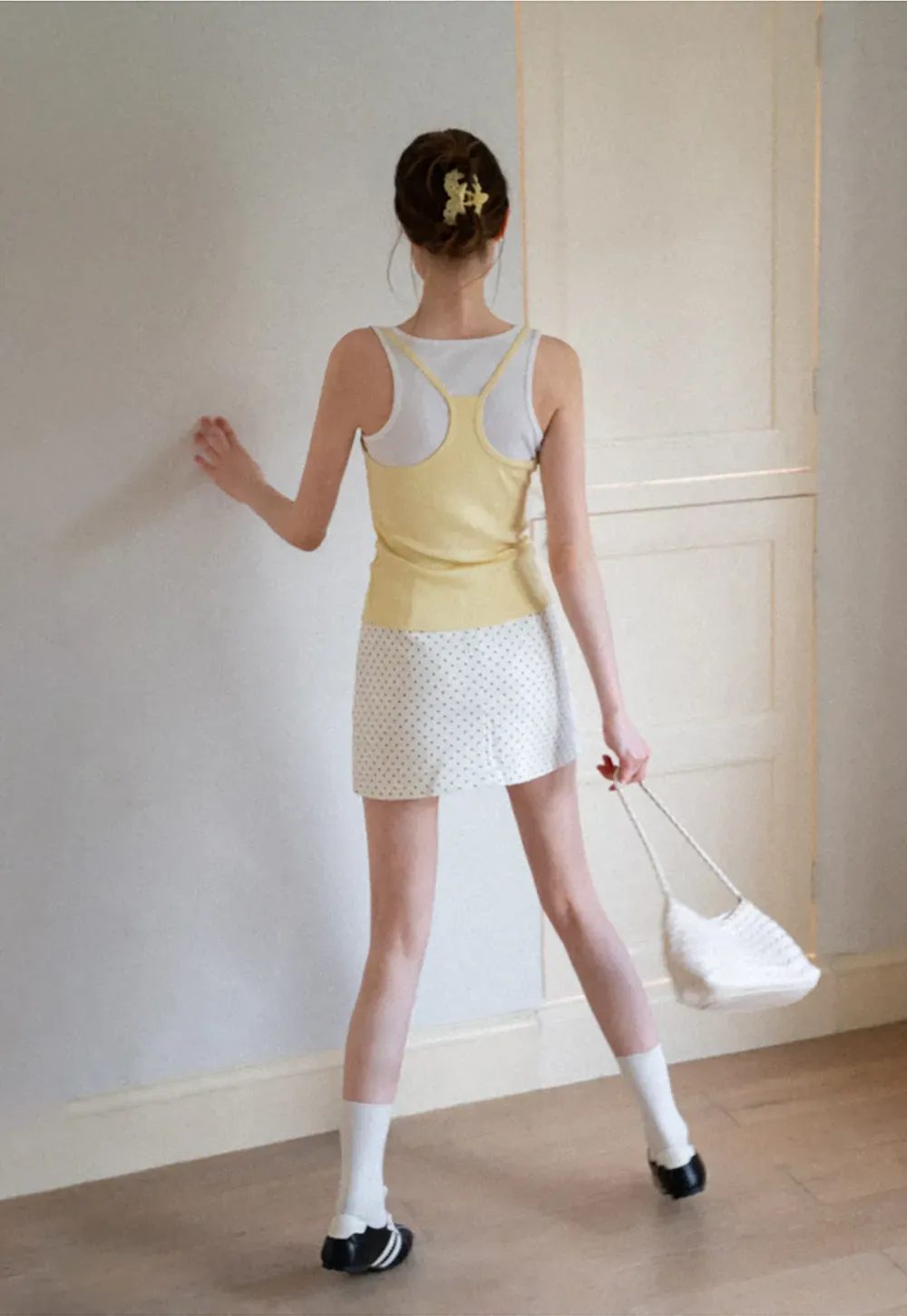 Polka Dot Print High Waist Mini Skirt