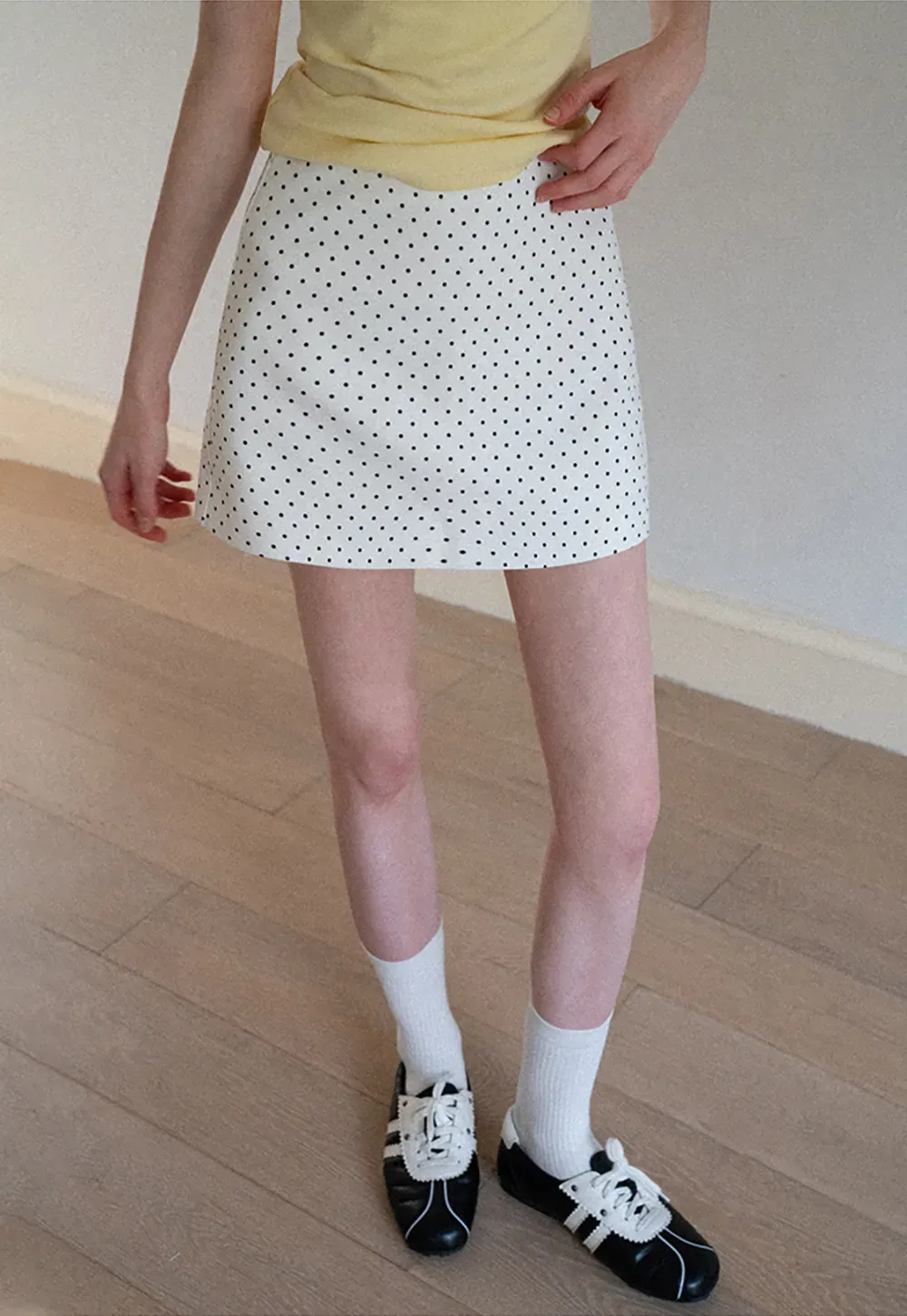Polka Dot Print High Waist Mini Skirt