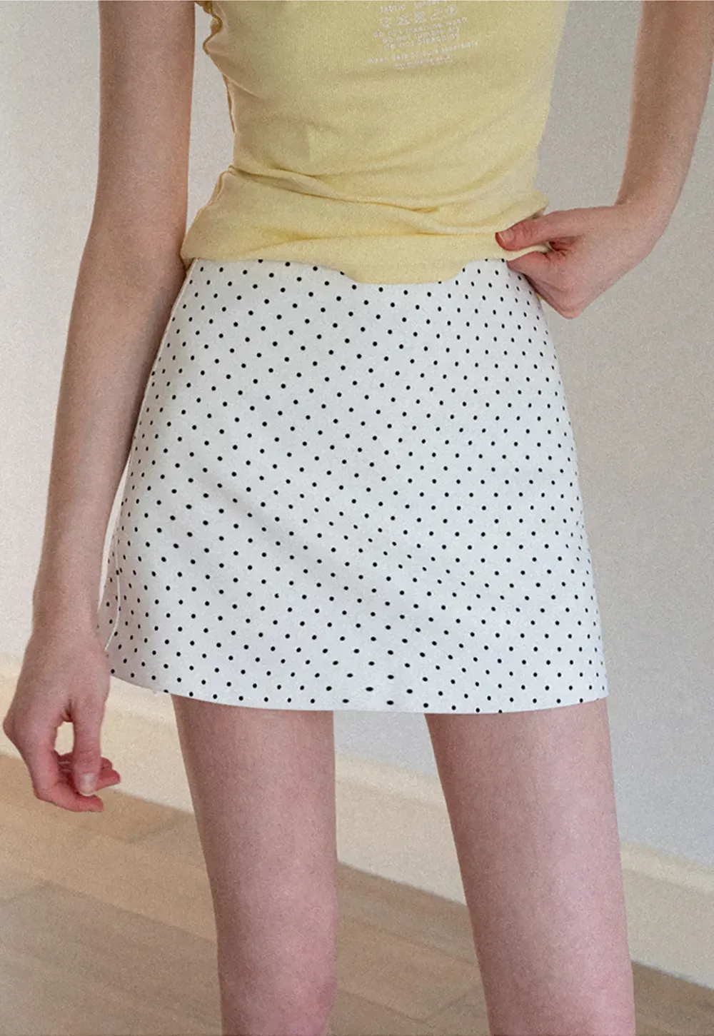 Polka Dot Print High Waist Mini Skirt