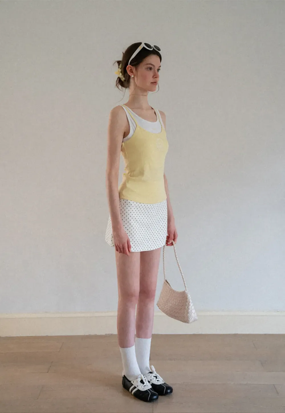 Polka Dot Print High Waist Mini Skirt