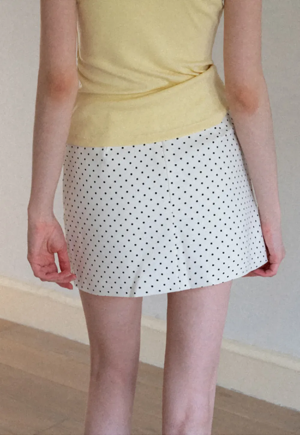 Polka Dot Print High Waist Mini Skirt