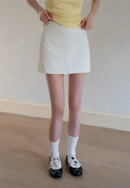 Polka Dot Print High Waist Mini Skirt