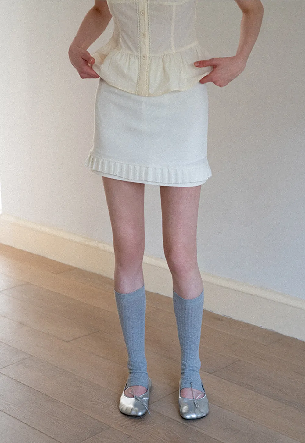 Ruffled Hem Mini Skirt