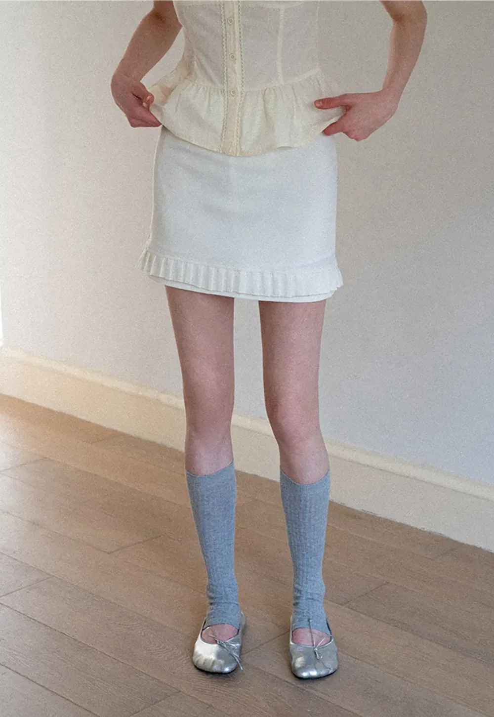 Ruffled Hem Mini Skirt