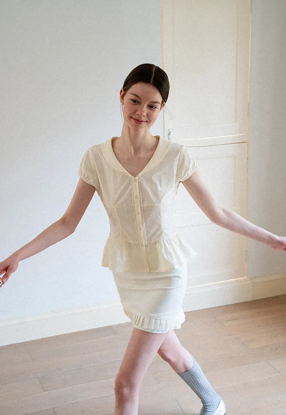 Ruffled Hem Mini Skirt