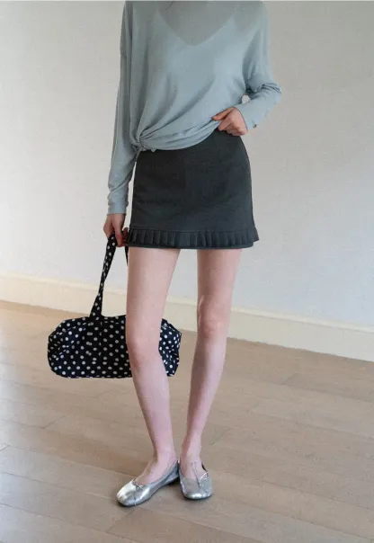 Ruffled Hem Mini Skirt