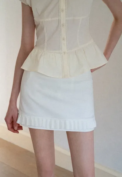 Ruffled Hem Mini Skirt