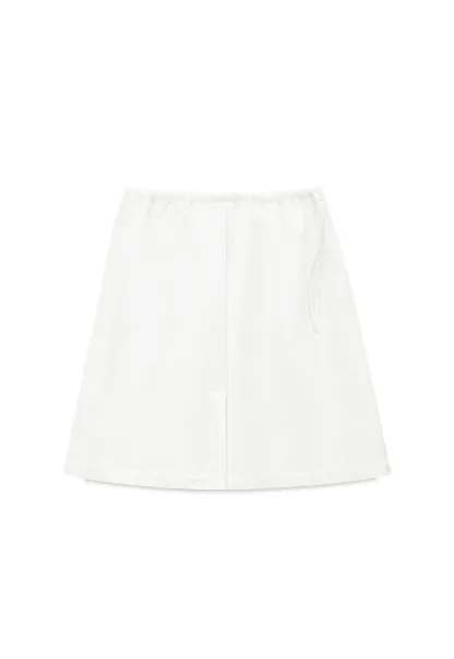 High Waist Elastic Waist A Line Skirt