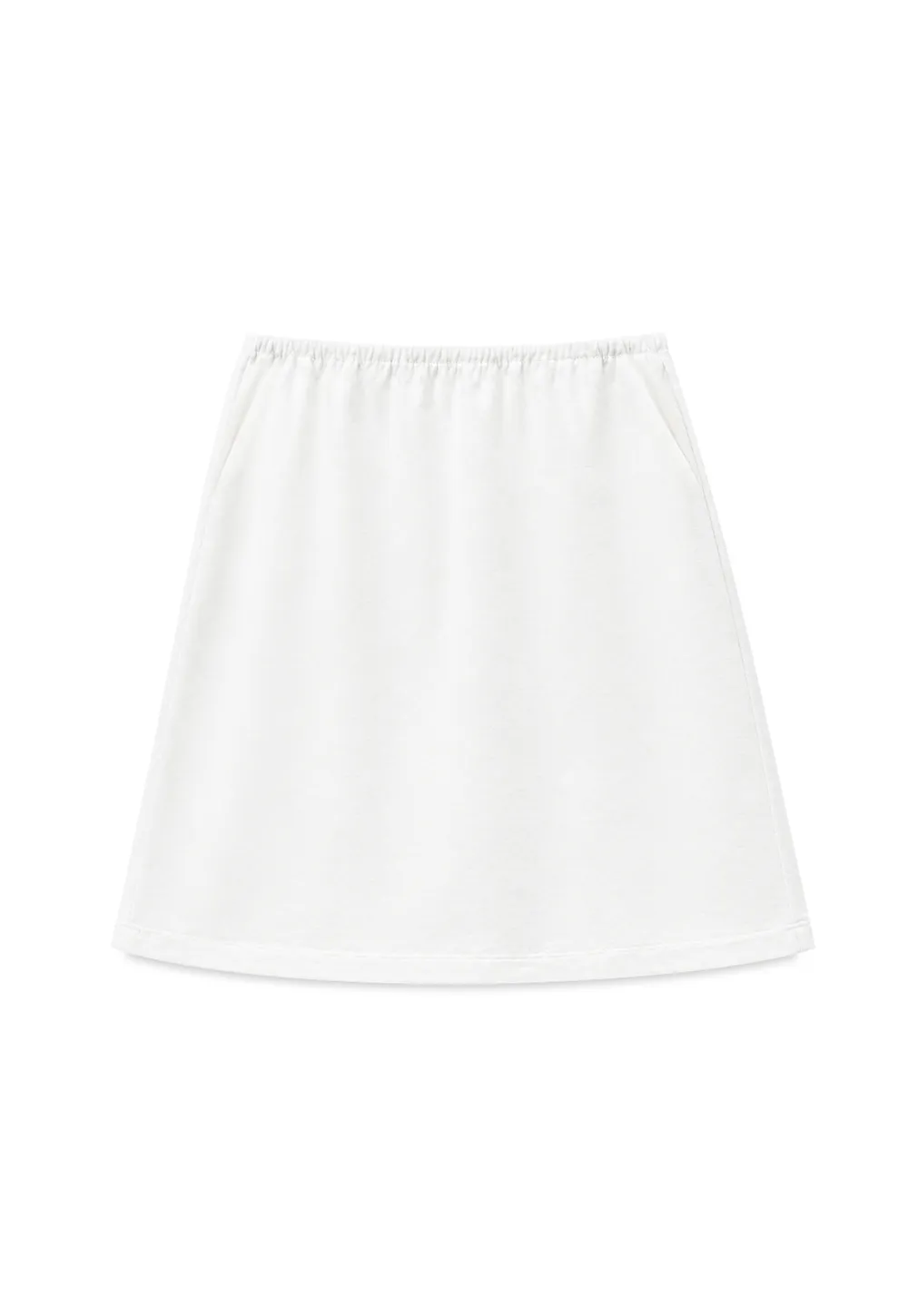 High Waist Elastic Waist A Line Skirt
