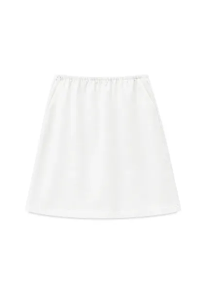 High Waist Elastic Waist A Line Skirt