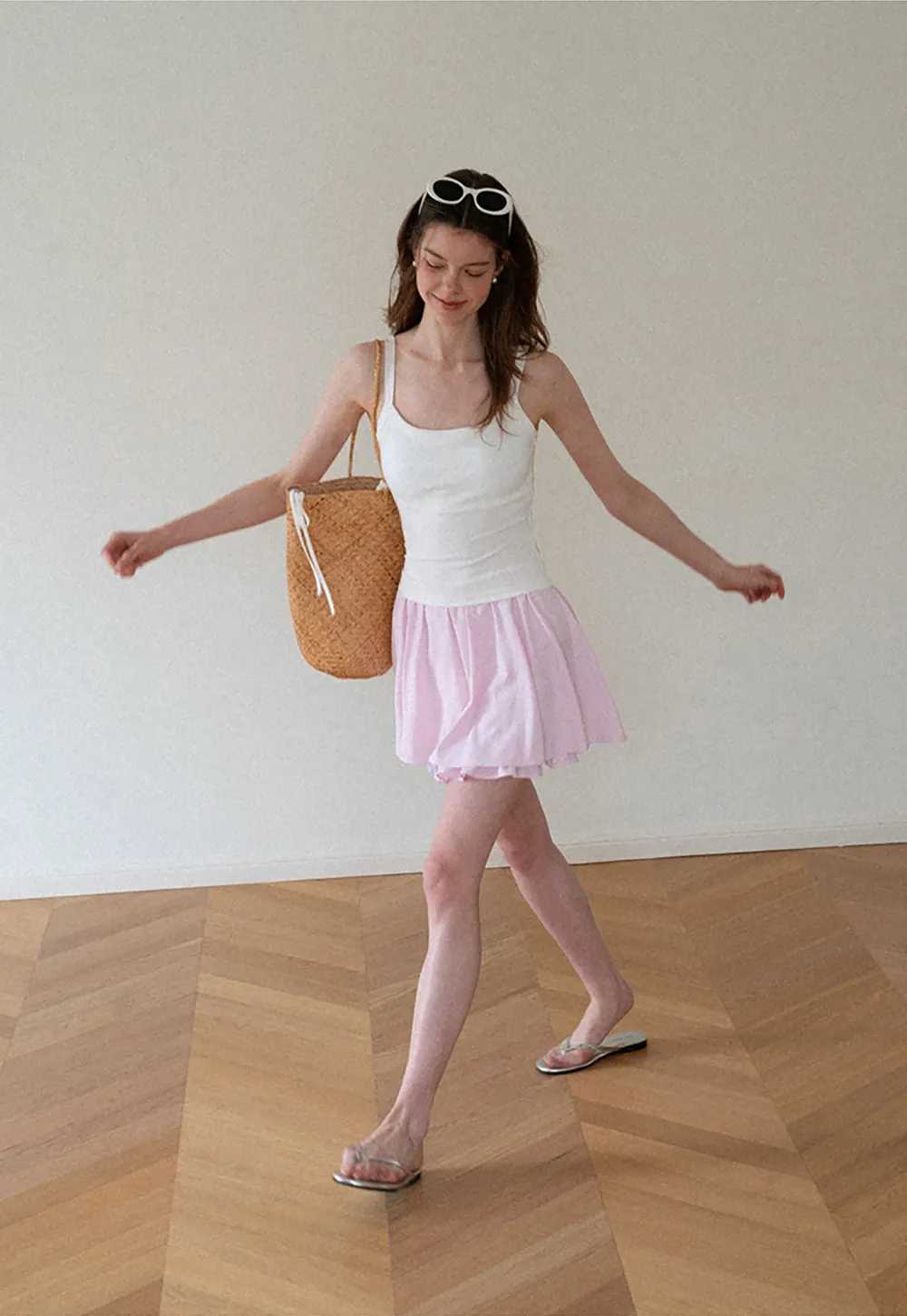 Double Layered Ruffled Hem Skirt