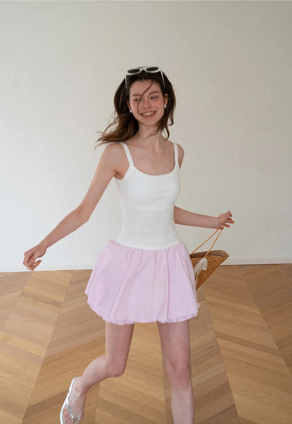 Double Layered Ruffled Hem Skirt