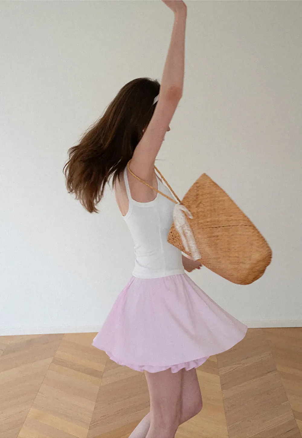 Double Layered Ruffled Hem Skirt