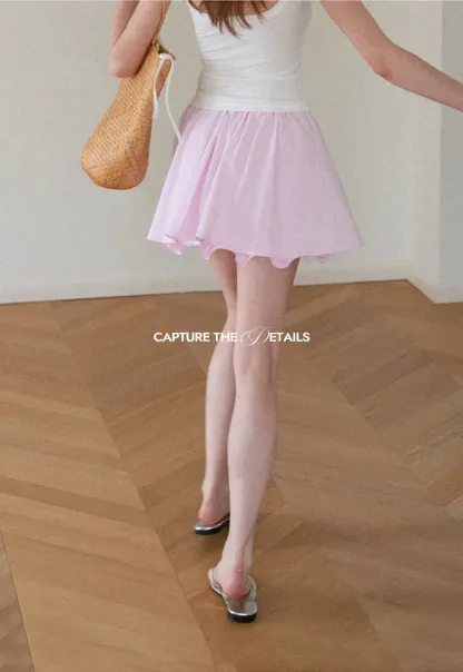 Double Layered Ruffled Hem Skirt