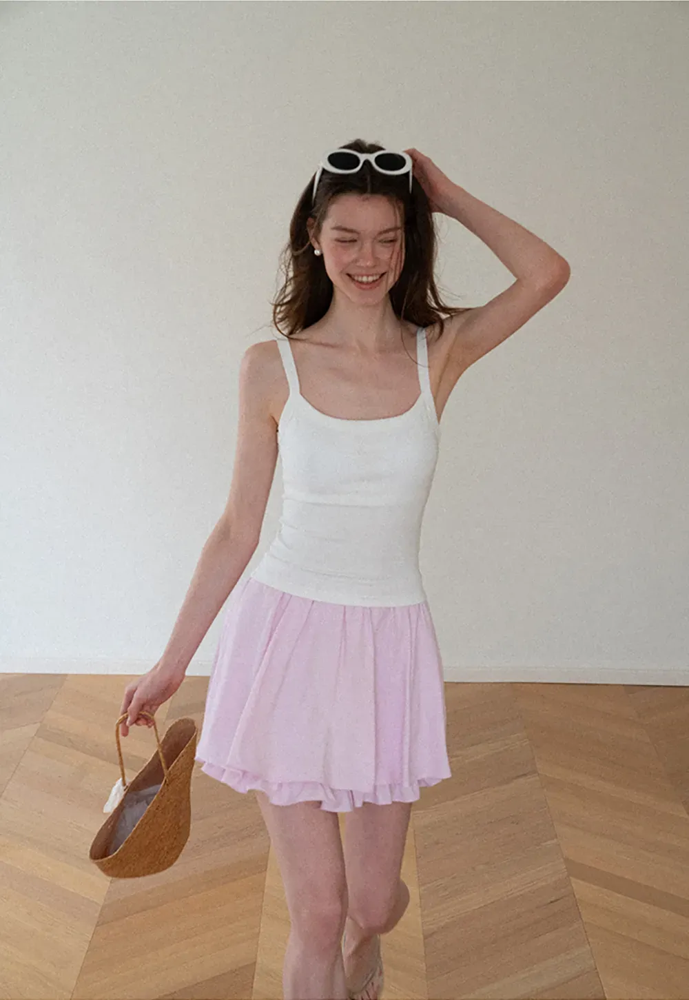 Double Layered Ruffled Hem Skirt