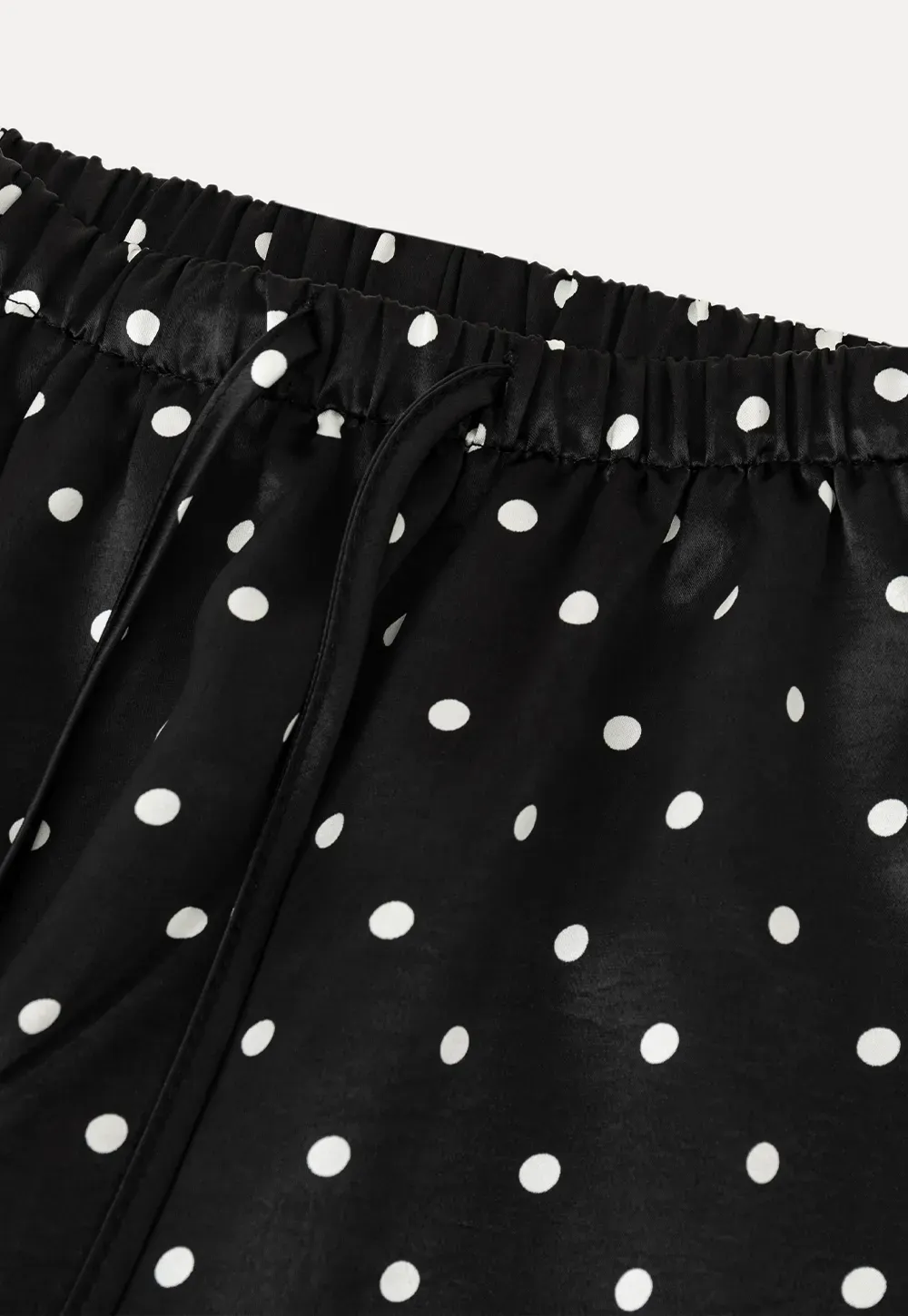 Polka Dot Print Drawstring Waist Skirt