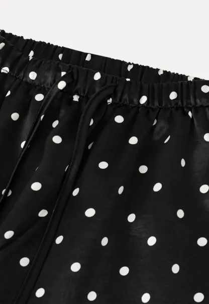 Polka Dot Print Drawstring Waist Skirt