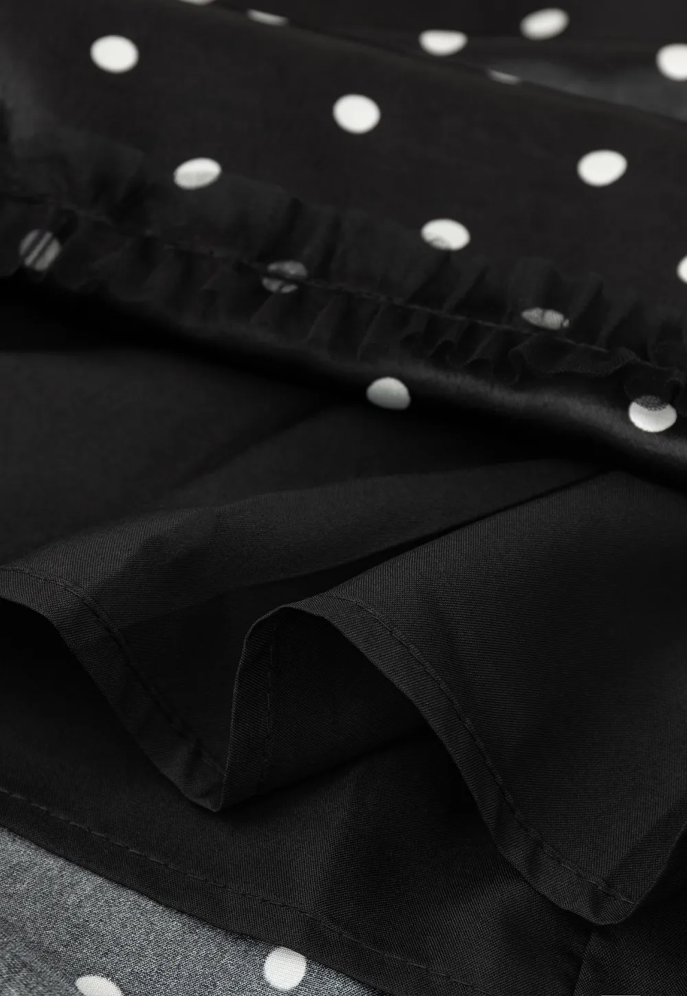 Polka Dot Print Drawstring Waist Skirt