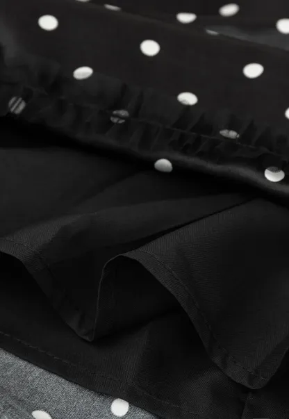 Polka Dot Print Drawstring Waist Skirt