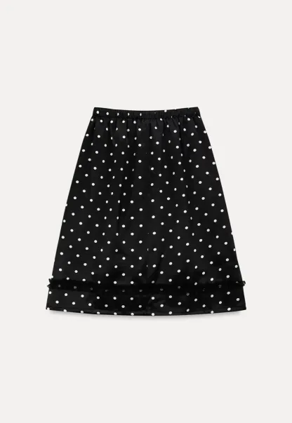 Polka Dot Print Drawstring Waist Skirt