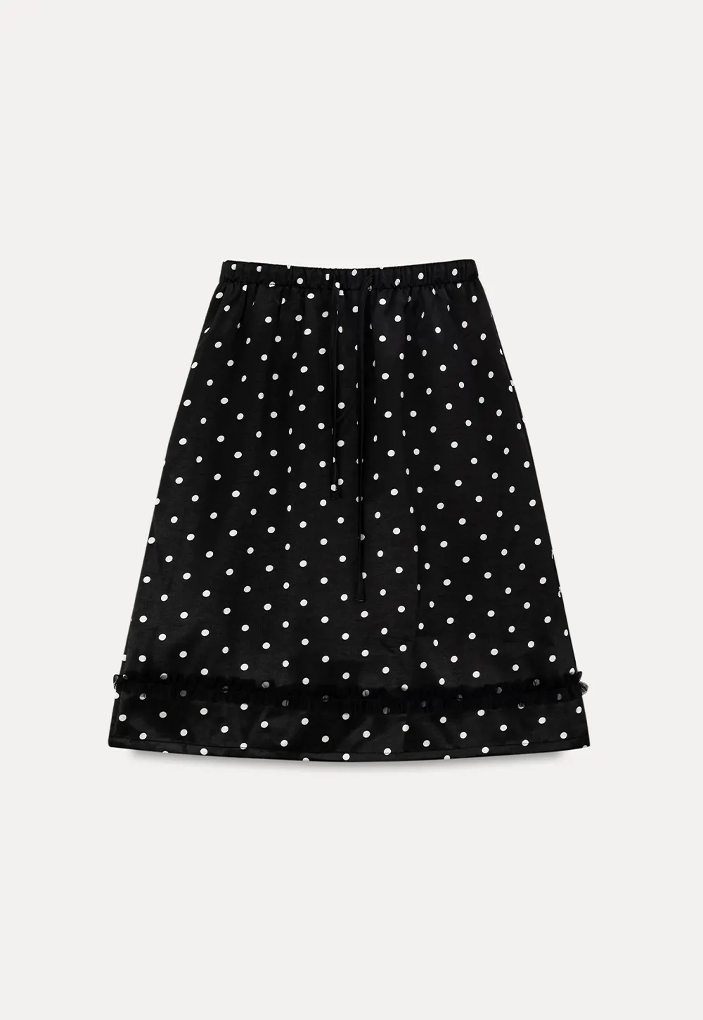 Polka Dot Print Drawstring Waist Skirt