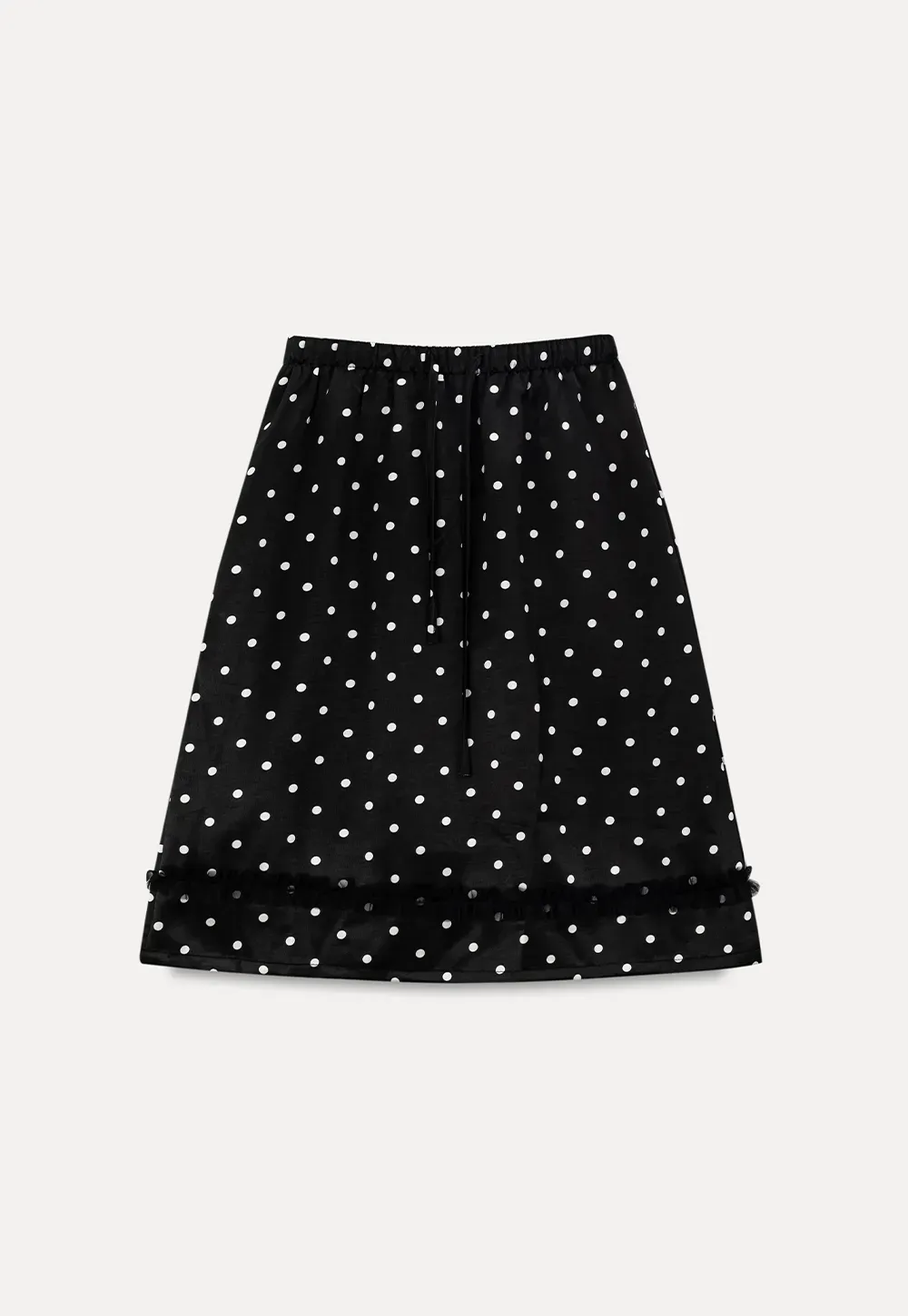 Polka Dot Print Drawstring Waist Skirt