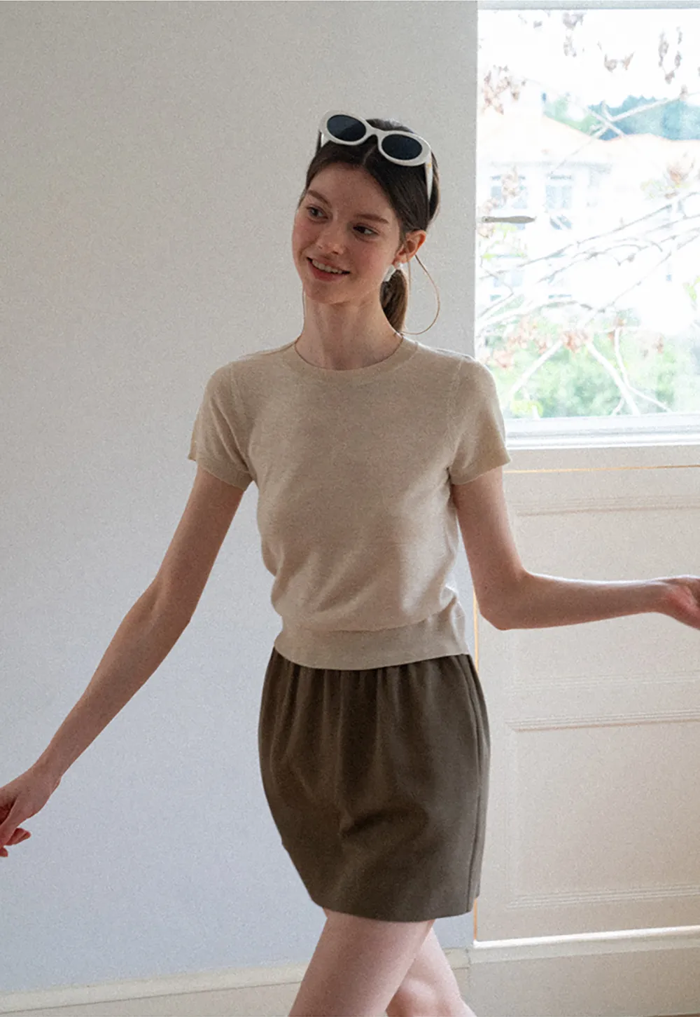 High Waist A Line Skirt