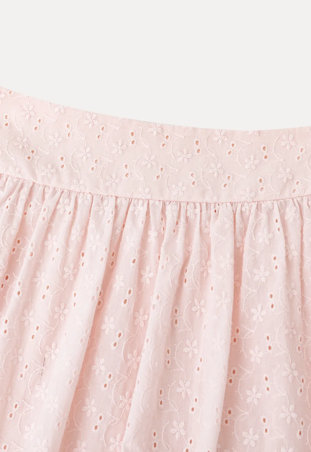 Eyelet Lace Trim Flared Skirt